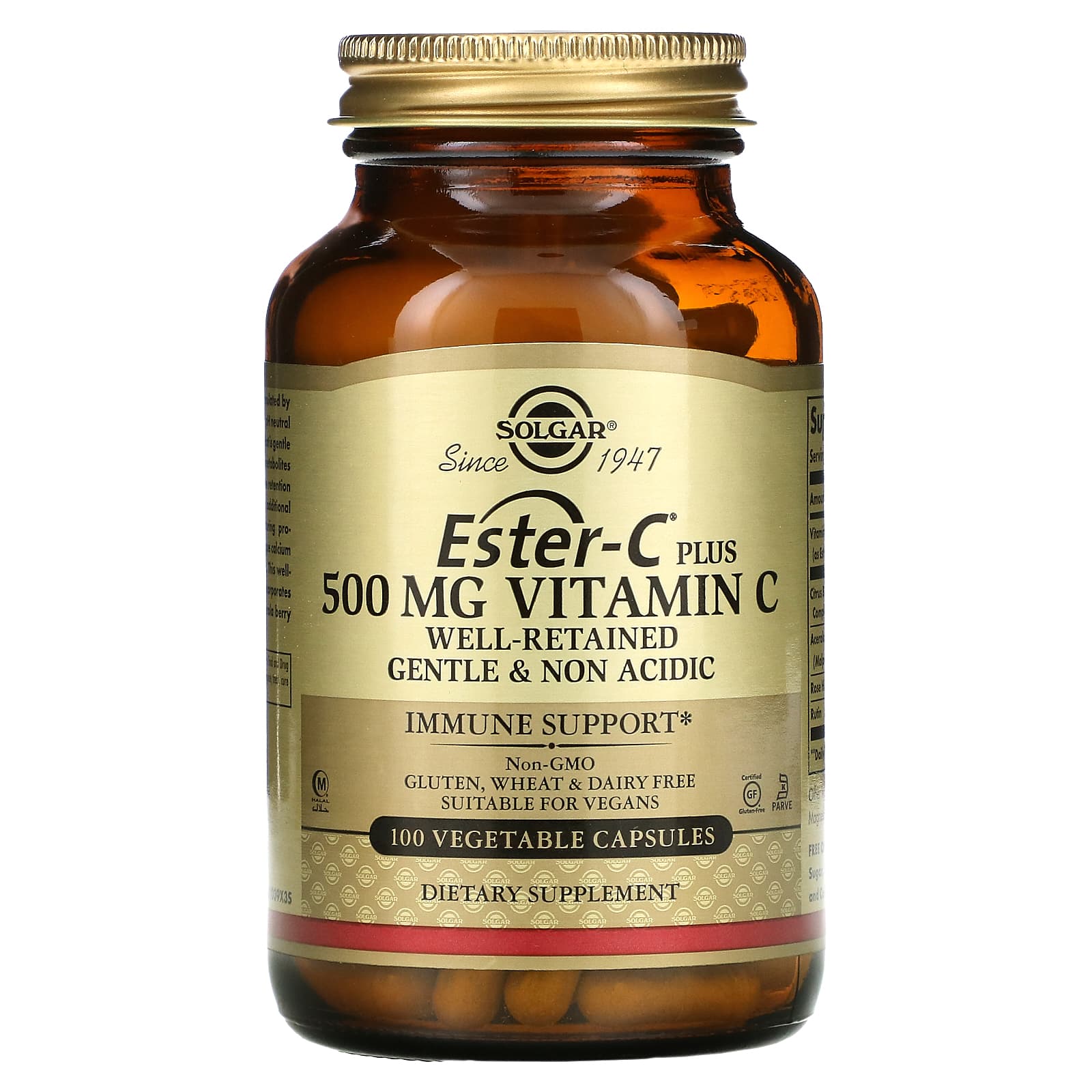 Solgar Ester-C Plus Vitamin C -- 500 Mg - 100 Vegetable Capsules